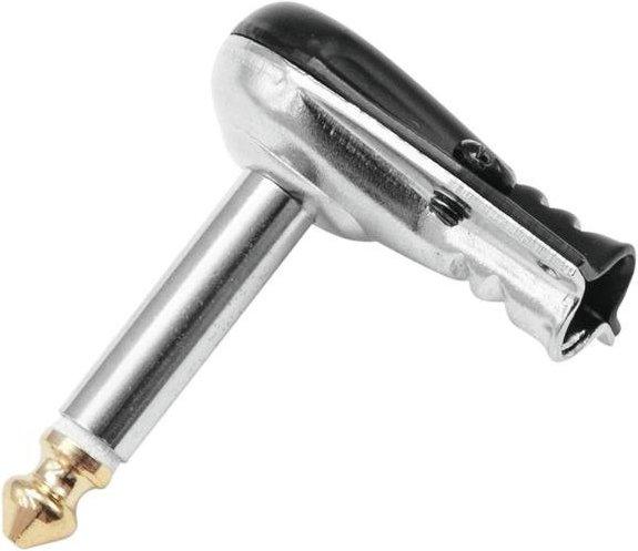 Produktbild Hicon HI-J63MA05 Klinken-Steckverbinder 6.35 mm Stecker gewinkelt Polzahl 2 Schwarz 1 St.