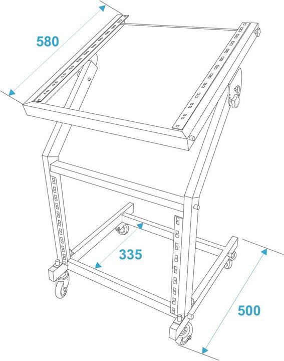 Actual product image Omnitronic Rack trolley 12U/10U swiveling on casters (19" rack)