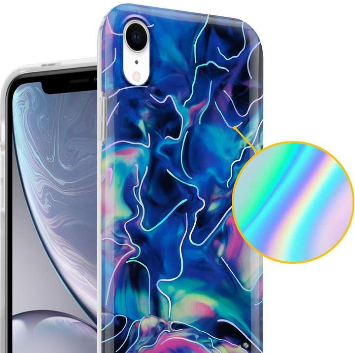 Actual product image Cadorabo IMD TPU Colorful Marble Cover (Apple iPhone XR)