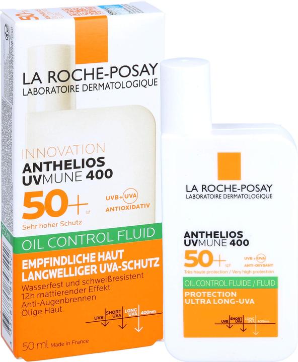 Produktbild La Roche Posay Anthelios UV Mune Oil Control Fluid (Sonnencreme Gesicht, SPF 50+, 50 ml, 49 g)