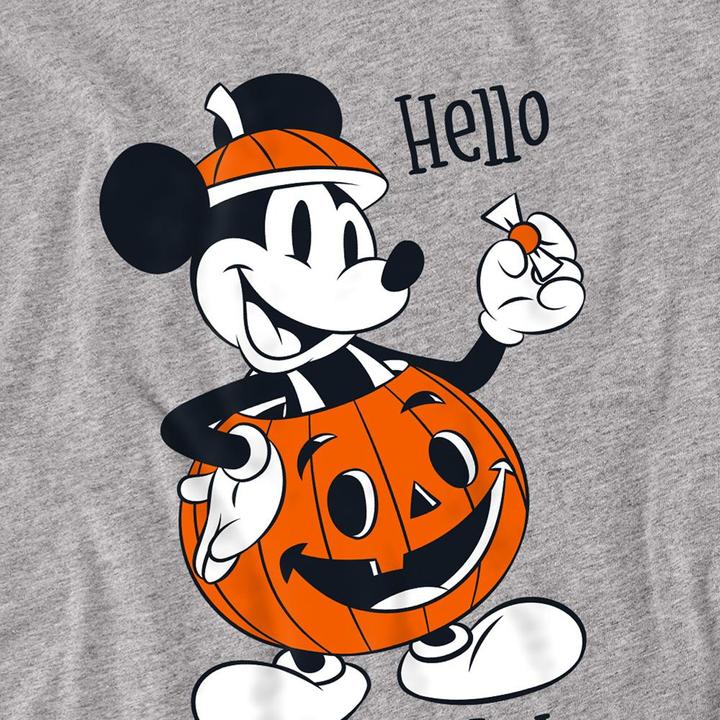 Actual product image Disney Unisex Adult Hello Pumpkin Mickey Mouse T-Shirt (XXL)