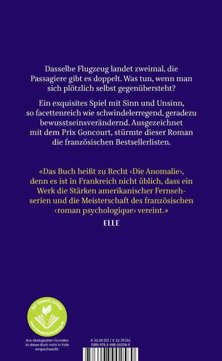 Produktbild Die Anomalie (Deutsch, Hervé Le Tellier, Jürgen Ritte, Romy Ritte, 2021)