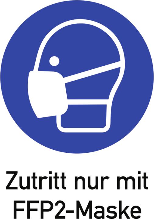 Produktbild Moravia Gebotszeichen Zutritt nur mit FFP2-Maske Folie, 210x297 mm