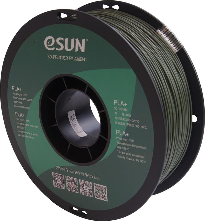Image du produit eSUN Filament PLA+ Vert Olive 1.75mm 1Kg (PLA+ LECTURE, 1.75 mm, 1000 g, Vert)