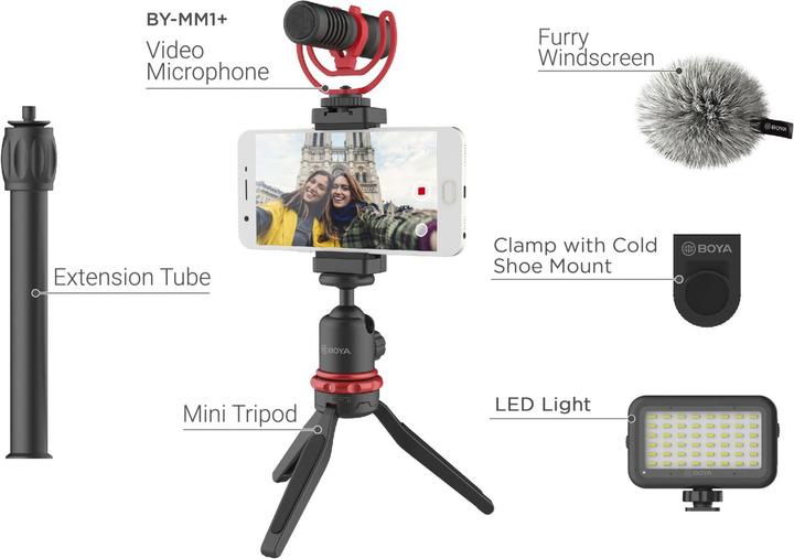 Image du produit Boya BY-VG350 y compris le kit vidéo pour smartphone BY-MM1