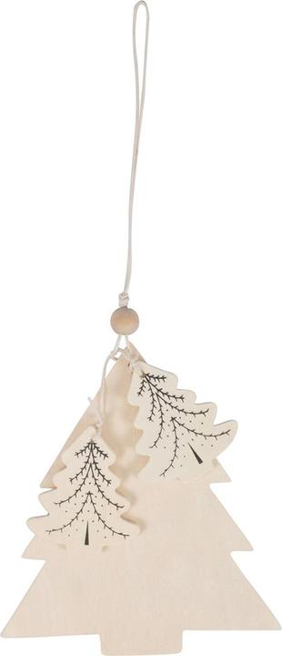 Produktbild Natura Punto 4er-Set Anhänger aus Holz, Rentier, Weihnachtskugel, Christbaum und Stern, zum Aufhängen