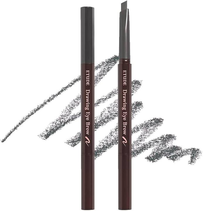 Etude House House Drawing Eye Brow 0.25g Dark Brown 21AD Long-Lasting Eyebrow Pencil for Soft Textured Natural D (Dark Brown)