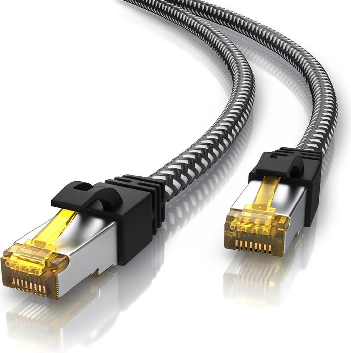 Actual product image Primewire CAT.7 network cable cotton jacket, Gigabit Ethernet CAT 7 LAN cable, 10000 Mbit/s patch cable (S/FTP, CAT7, 3 m)