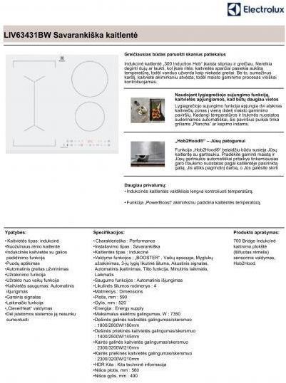 Actual product image Electrolux 59 cm wide mounted induction hob LIV63431BW, white