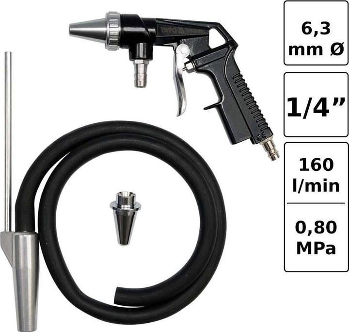 Immagine prodotto Yato Pistola per sabbiatura professionale con tubo flessibile YT-2375