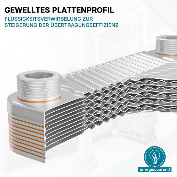 Actual product image Wiltec Hrale Stainless Steel Heat Exchanger 20 Plates max. 44 kW Plate Heat Exchanger