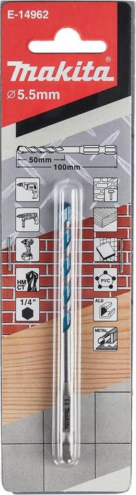 Immagine prodotto Makita E-14962 Trapano multiplo 1/4 5,5x100mm (5,5 millimetri)