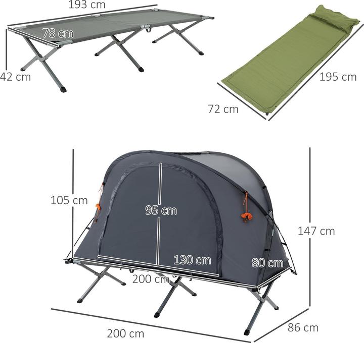 Actual product image Outsunny Camp bed with air mattress