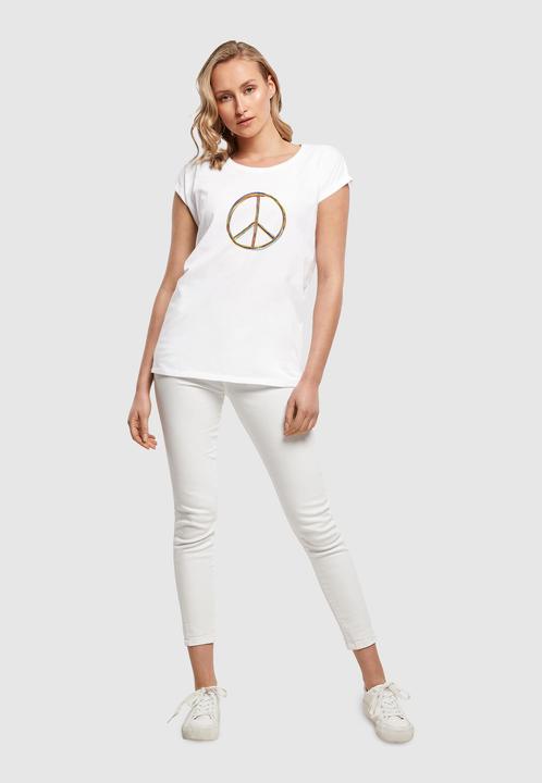 Actual product image Merchcode Peace Multicolour with Ladies Extended Shoulder Tee - 161399 (XS)