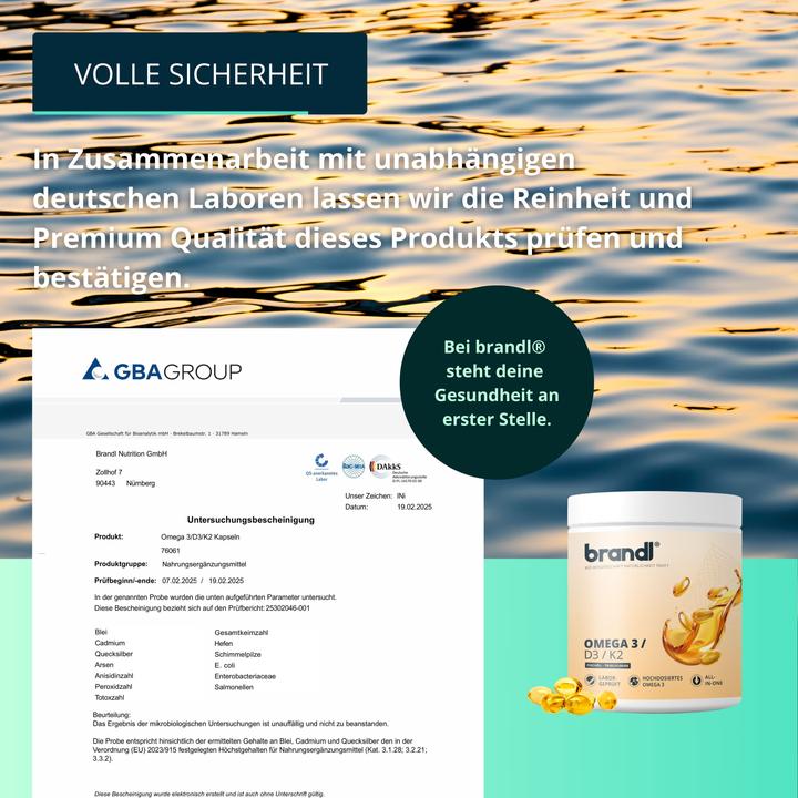 Actual product image Brandl Omega 3 + D3 K2 (1 Piece, Capsules, 180 g)