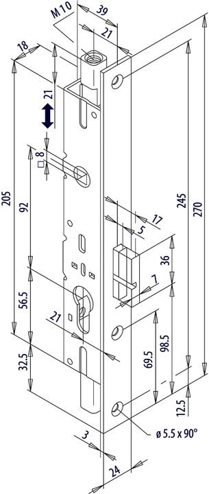 Productafbeelding Fuhr Bascule insteeksloten 298R (Insteekslot)