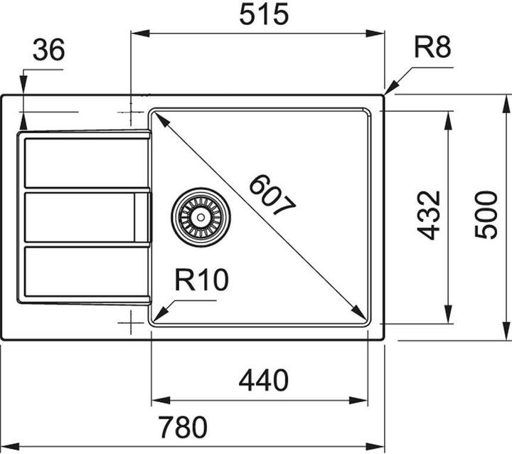 Produktbild Franke Sirius 2 (78 cm, 50 cm)