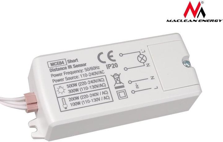 Image du produit Maclean MCE84 IR sensor short distance 5 cm LED lighting IP20 5A automatic light control (0.06 m)