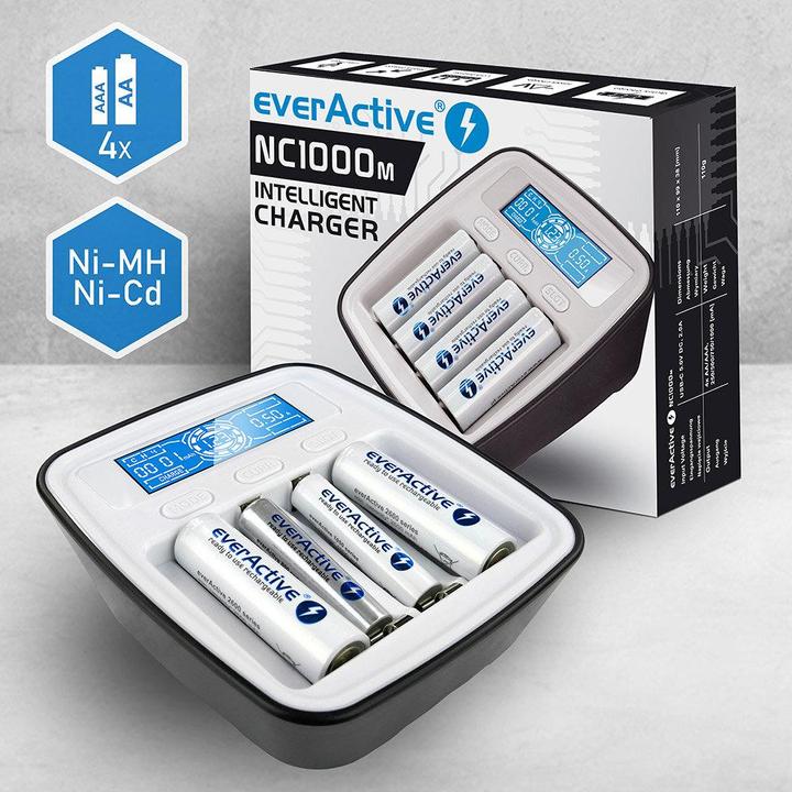 Actual product image Everactive professional AA / AAA battery charger NC-1000M (1 pcs., AA, AAA, Battery + charger)