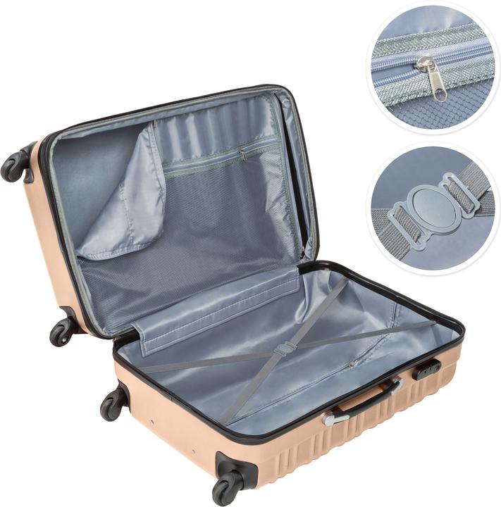 Produktbild tectake Hartschalenkofferset 4-tlg. (106 l, Handgepäck (bis 50l), M (50 - 90l), L (90 - 115l))