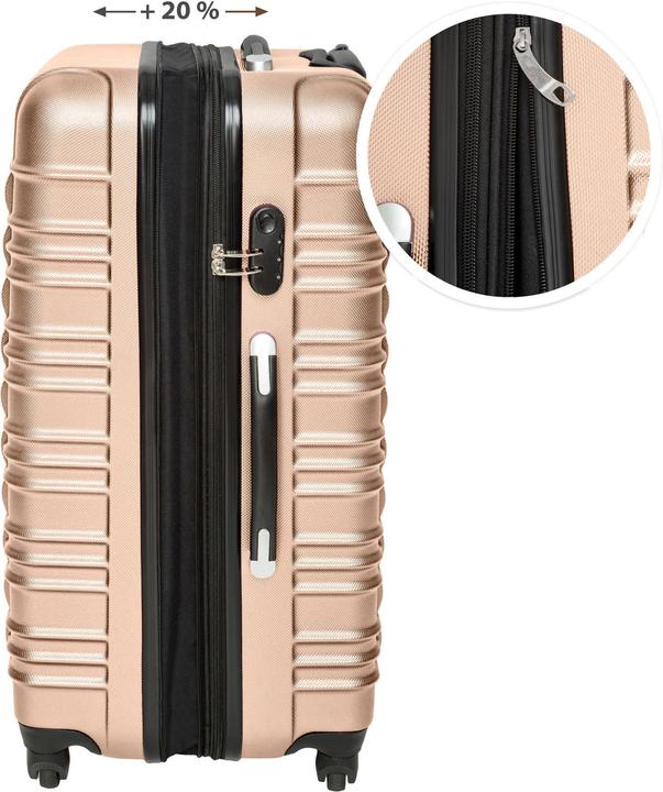 Produktbild tectake Hartschalenkofferset 4-tlg. (106 l, Handgepäck (bis 50l), M (50 - 90l), L (90 - 115l))