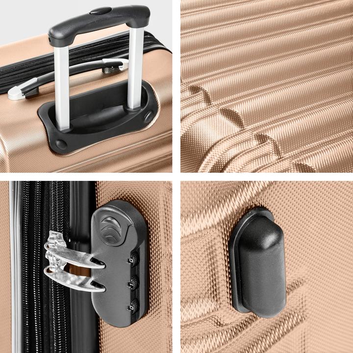 Produktbild tectake Hartschalenkofferset 4-tlg. (106 l, Handgepäck (bis 50l), M (50 - 90l), L (90 - 115l))