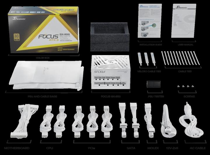 Actual product image Seasonic Focus GX-850 V4 850W ATX3.0 white (850 W)