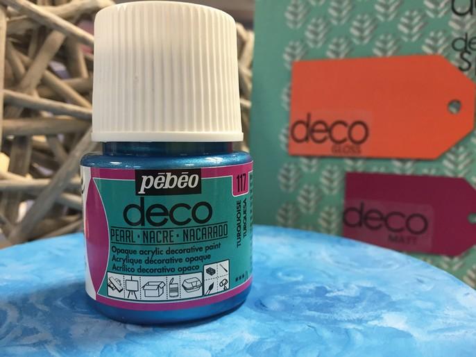 Produktbild Pebeo Deco Perlmutt Acrylfarben (Türkis, 45 ml)