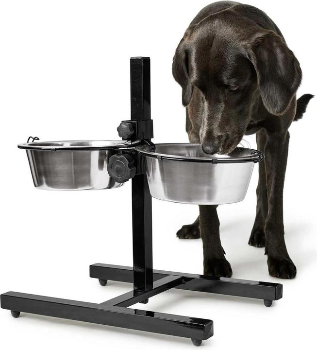 Actual product image Hunter Basic dog bar with 2 stainless steel bowls (2.70 l)