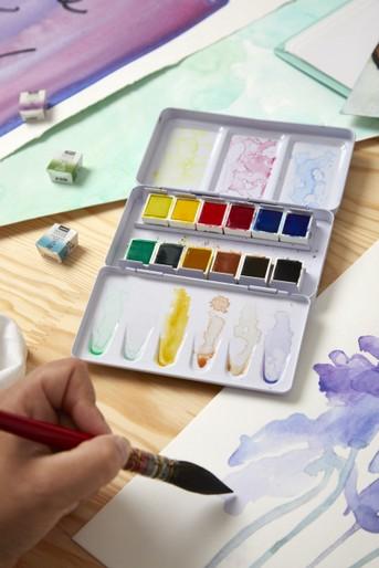 Image du produit Pebeo aquarelle Fine Boite Pocket metal 12 demi godets