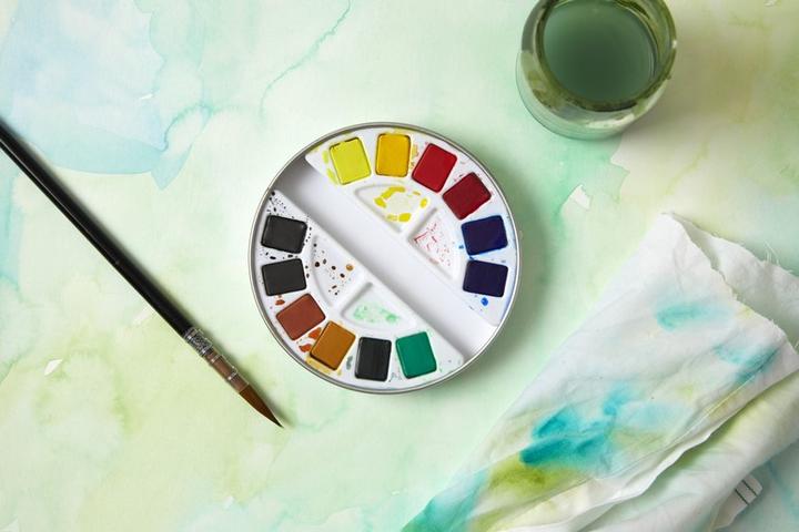 Image du produit Pebeo aquarelle Fine Boite Ronde en metal 12 demi godets