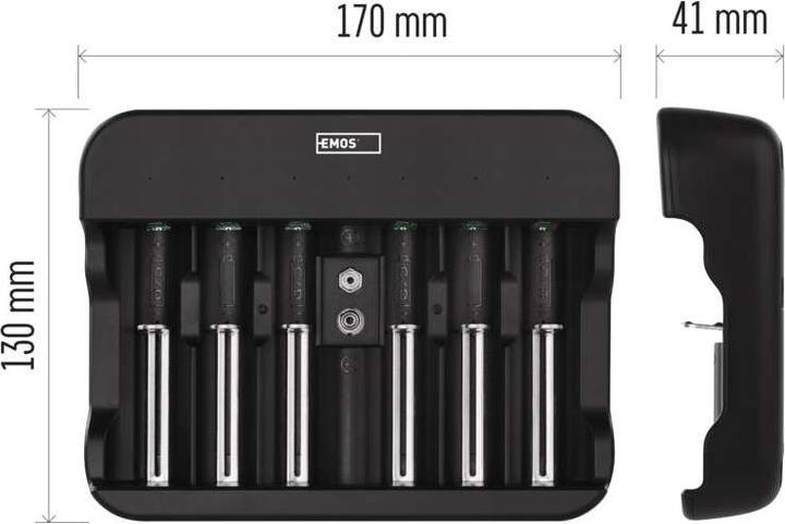 Actual product image Emos Battery charger BCN-60U (1 pcs., C, D, AA, AAA, Battery + charger)
