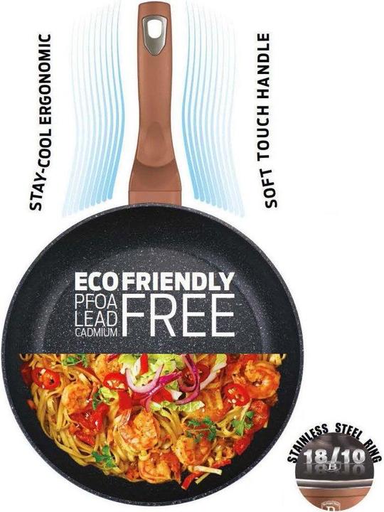 Actual product image BerlingerHaus WOK FRYER GRANITE 28cm BERLINGER HOUSE ROSE GOLD BH-1512 (28 cm, Wok, Aluminium)