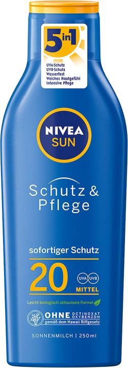 Productafbeelding NIVEA 85605 Zonnebrandcrème/nazonneproduct Zonnemelk Volwassenen (Zonnemelk, SPF 20, 250 ml)