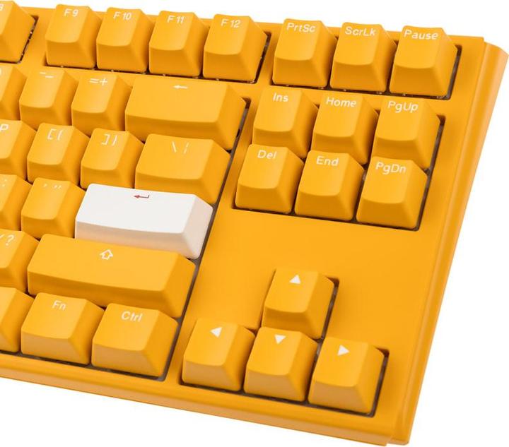 Actual product image Ducky One 3 Yellow TKL Gaming Keyboard, RGB LED - MX-Blue (US) (US, Cable)
