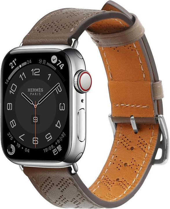 Produktbild Hurtel Armband Leder Lederarmband für Apple Watch Ultra, SE, 8, 7, 6, 5, 4, 3, 2, 1 (49, 45, 44, 42 mm) Arm (45 mm, 44 mm, 42 mm, 49 mm, Echtes Leder)
