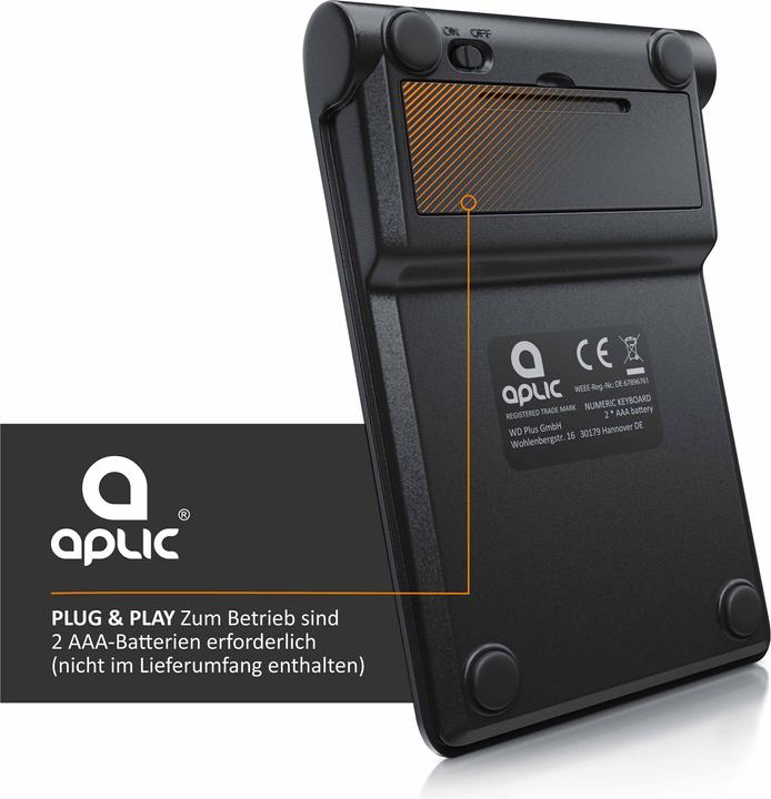 Image du produit Aplic Bluetooth Numpad (Pavé numérique, Sans fil)