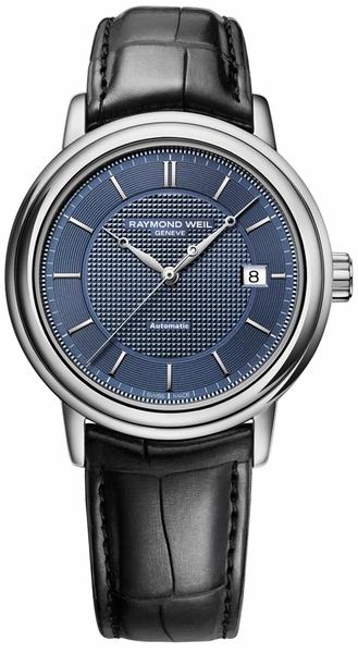 Actual product image Raymond Weil Maestro Automatic Blue Dial Men's Watch (Analogue wristwatch, 40 mm)