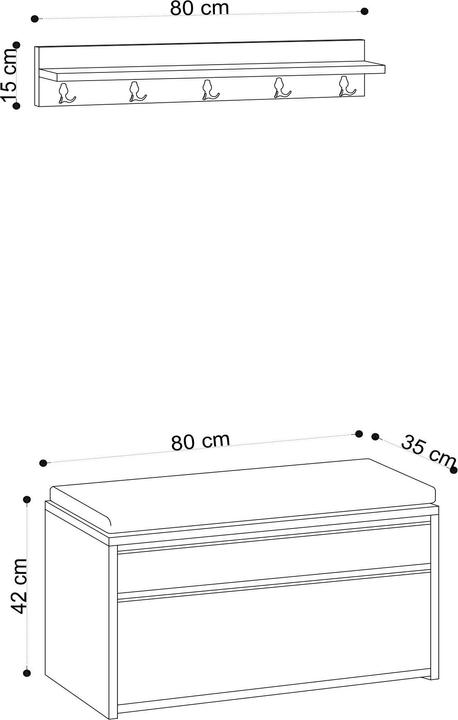 Immagine prodotto Kalune Design Sloane (80 x 35 x 42 cm)