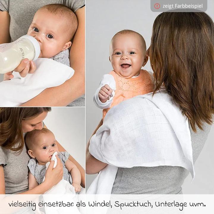 Actual product image Makian Muslin nappies & muslin cloths Muslin nappy / muslin cloth 10 pack 80 x 80 cm - Grey (80 cm, 80 cm)
