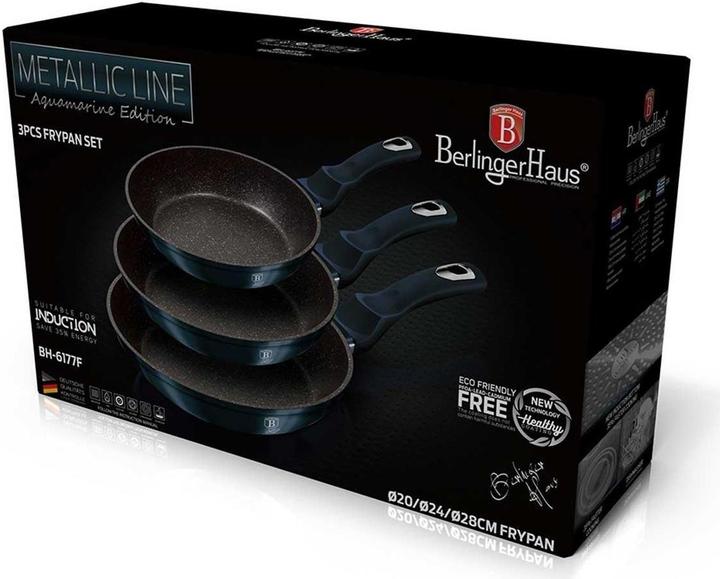 Produktbild BerlingerHaus AQUAMARINE BH-6177 3 GRANITE FRYER SET (Pfannenset + Topfset, Aluminium)