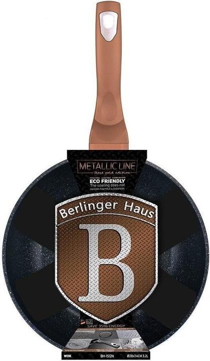 Actual product image BerlingerHaus WOK FRYER GRANITE 28cm BERLINGER HOUSE ROSE GOLD BH-1512 (28 cm, Wok, Aluminium)