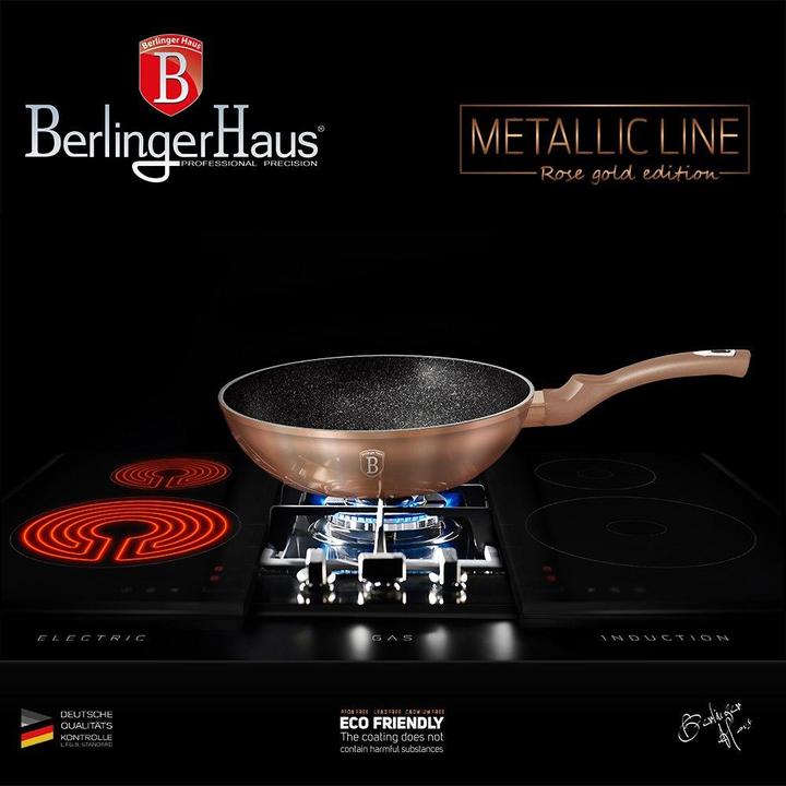 Actual product image BerlingerHaus WOK FRYER GRANITE 28cm BERLINGER HOUSE ROSE GOLD BH-1512 (28 cm, Wok, Aluminium)