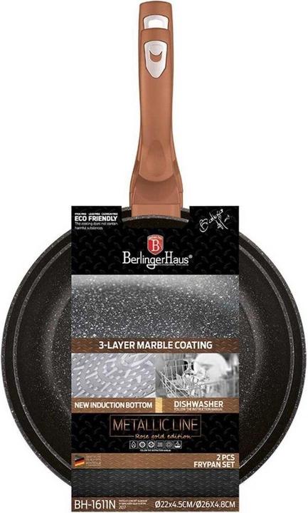 Image du produit BerlingerHaus 2 Rose Gold Granite Baking Kit Bh-1611 (Ensemble de casseroles et de poêles de cuisson, Aluminium)