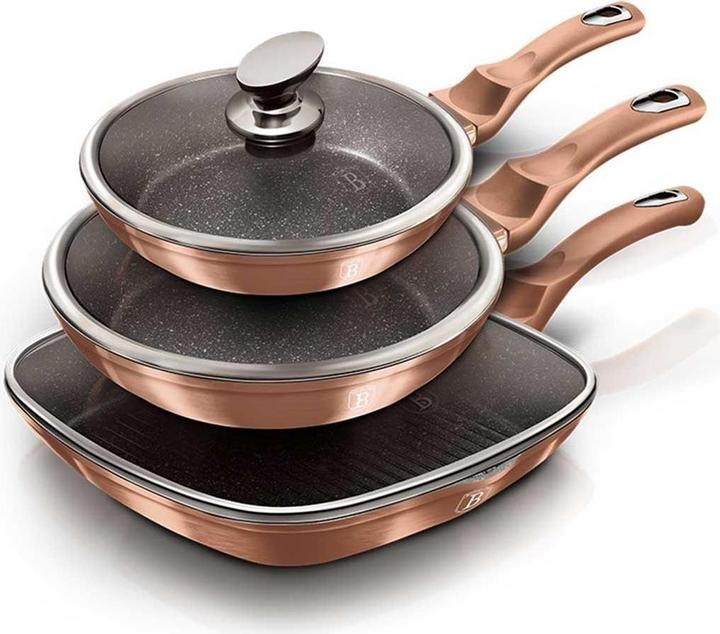 Produktbild BerlingerHaus Granite frying pan set 3pcs ROSE GOLD LINE BH-6195 (Pfannenset + Topfset)