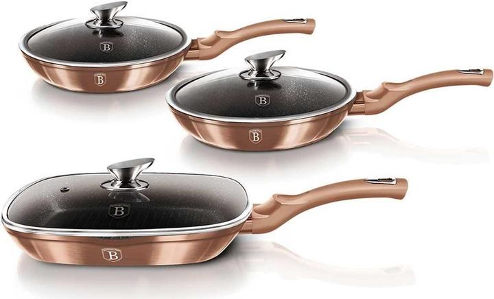 Produktbild BerlingerHaus Granite frying pan set 3pcs ROSE GOLD LINE BH-6195 (Pfannenset + Topfset)