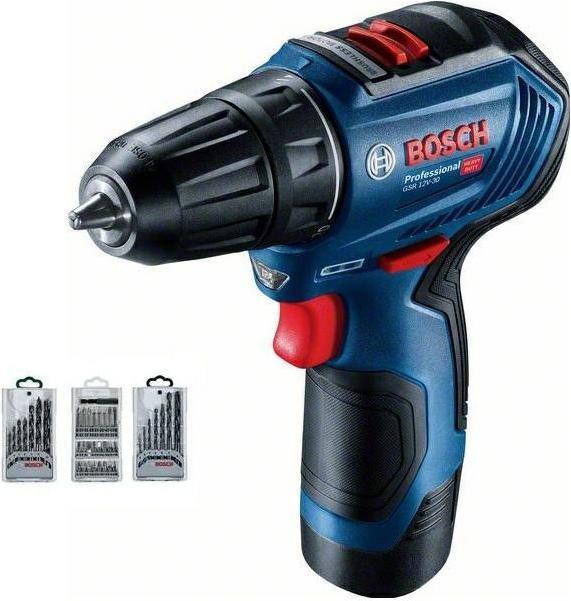 1x GSR 12V-30, 1x Tasche, 2x Akkus