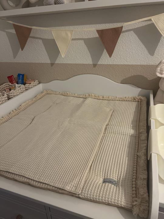 Actual product image Baby-Nest Boho changing mat including two removable waterproof pads |Beige (80 x 75 cm)