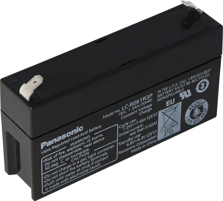 Produktbild Panasonic Akku LC-R061R3PG Blei Akku 6 Volt 1,3Ah mit 4,8mm Steckkontakten (6 V)