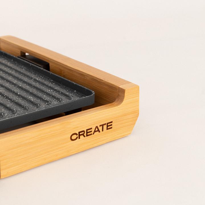 Produktbild Create STONE FLAT BAMBOO - 1800W Elektro-Grillplatte